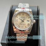 Replica Rolex Datejust 36mm Watch Champagne Roman VI and IX Diamonds Dial